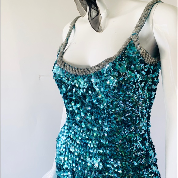 VTG 1980’s SWEE LO Wiggle Bombshell Sequins Dress - Picture 5 of 8